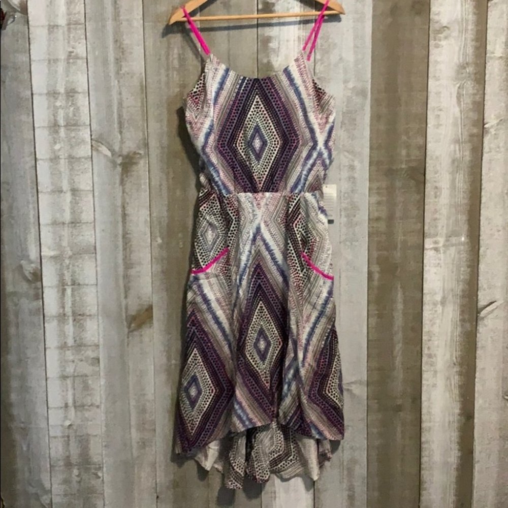 {Charlie Jade} 100% Silk High-Low Hem Dress